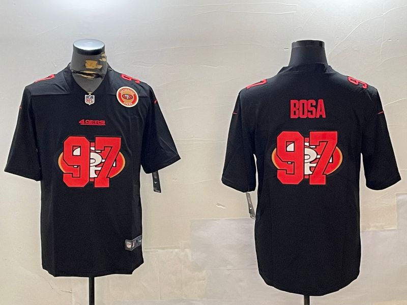 Men San Francisco 49ers #97 Bosa Black Fashion 2024 Nike Limited NFL Jersey style 8->pittsburgh steelers->NFL Jersey